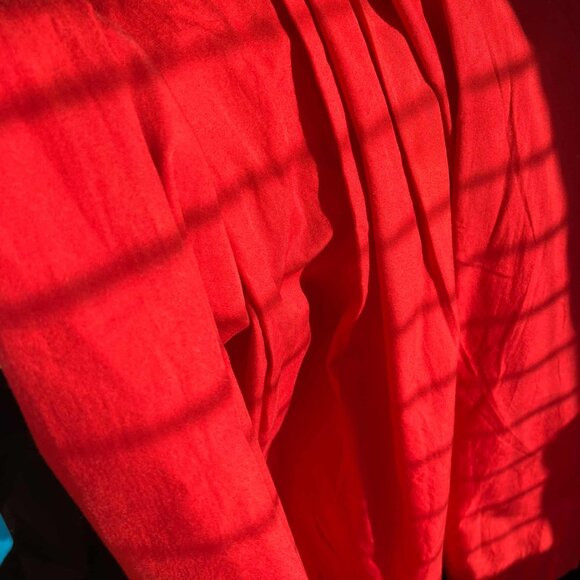 Comme Des Garcons robe de chambre Red Cotton Drawstring Skirt Size M L - Picture 11 of 11